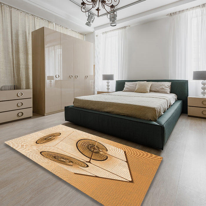 Patterned Orange Rug in a Bedroom, pat863org