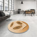 Round Patterned Orange Rug in a Office, pat863org