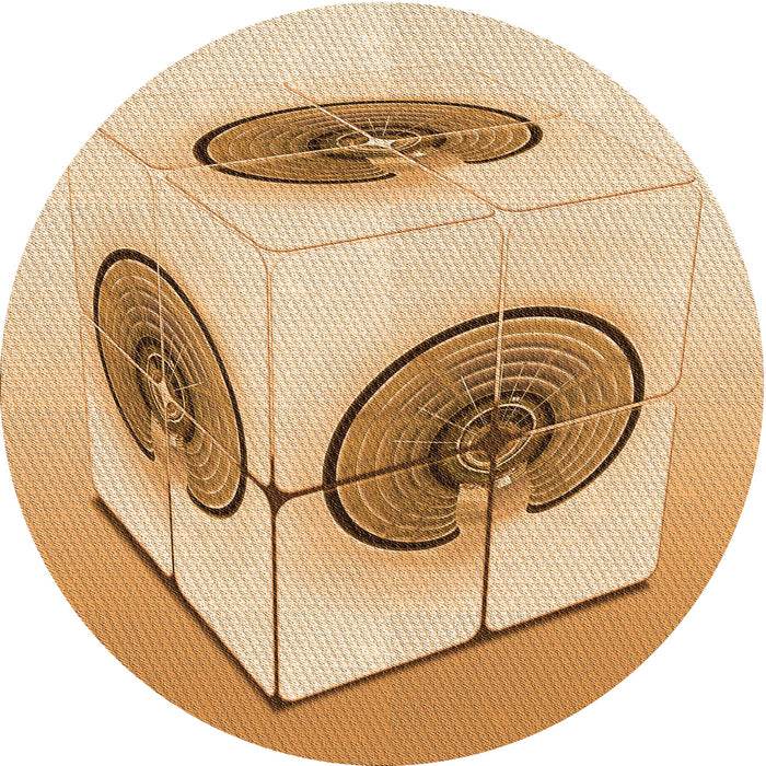 Square Patterned Orange Rug, pat863org