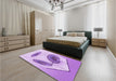 Patterned Purple Rug in a Bedroom, pat863pur