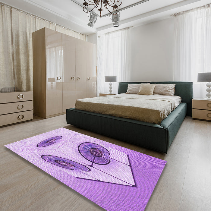 Patterned Purple Rug in a Bedroom, pat863pur