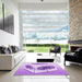 Square Patterned Purple Rug in a Living Room, pat863pur