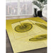 Machine Washable Transitional Bold Yellow Rug in a Family Room, wshpat863yw