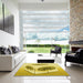 Square Patterned Bold Yellow Rug in a Living Room, pat863yw