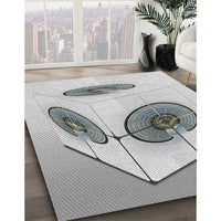 Patterned Platinum Gray Novelty Rug, pat863