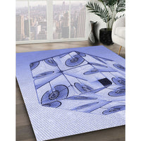 Patterned Periwinkle Purple Rug, pat864blu