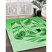 Machine Washable Transitional Green Rug in a Family Room, wshpat864grn