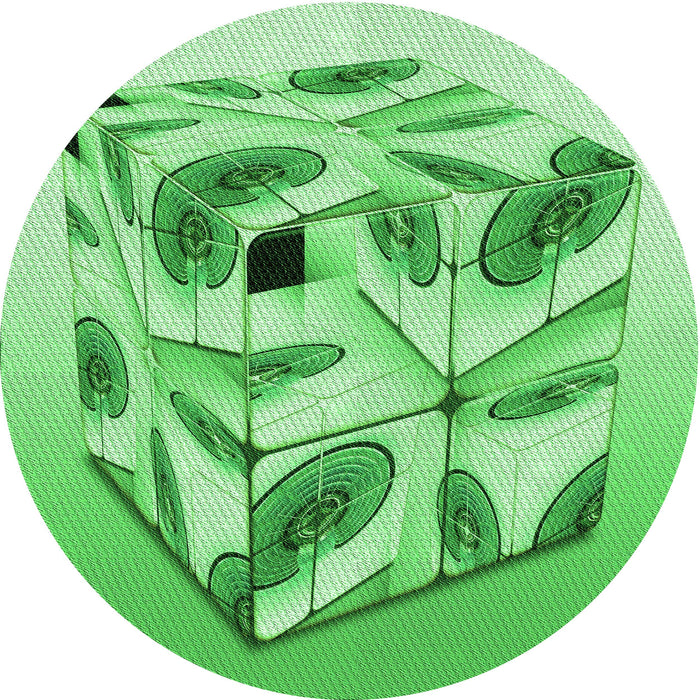 Square Patterned Green Rug, pat864grn