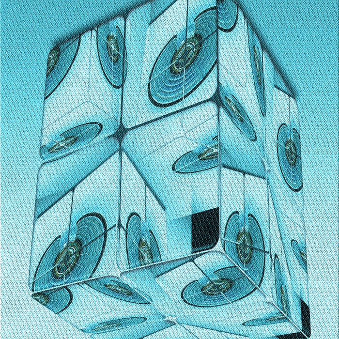 Patterned Dark Turquoise Green Rug, pat864lblu