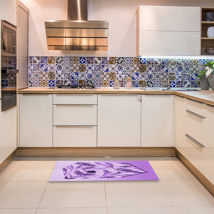 Patterned Purple Rug in a Kitchen, pat864pur