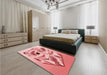 Patterned Red Rug in a Bedroom, pat864rd