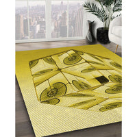 Patterned Bold Yellow Rug, pat864yw