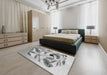 Patterned Gray Novelty Rug in a Bedroom, pat864