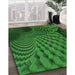 Patterned Deep Emerald Green Rug in Family Room, pat865grn