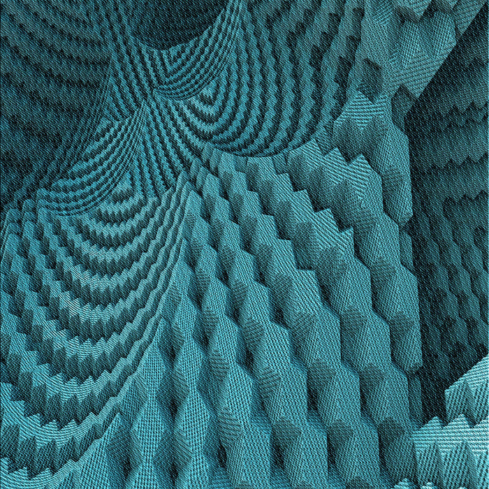 Patterned Dark Turquoise Green Rug, pat865lblu