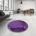 Round Patterned Purple Rug in a Office, pat865pur