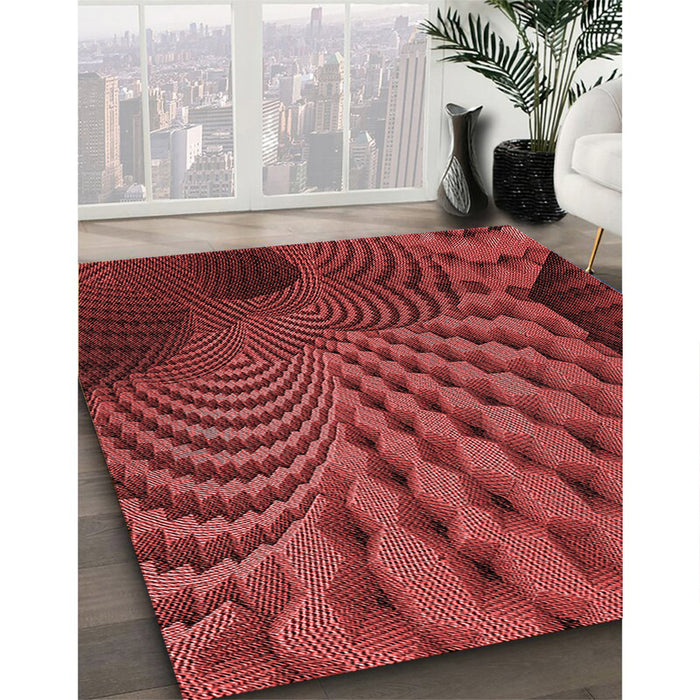 Machine Washable Transitional Red Rug in a Family Room, wshpat865rd