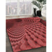 Patterned Red Rug in Family Room, pat865rd