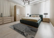 Patterned Gray Novelty Rug in a Bedroom, pat865