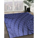 Patterned Royal Blue Rug in Family Room, pat866blu