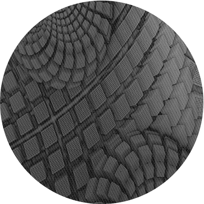 Square Patterned Charcoal Black Rug, pat866gry