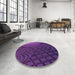 Round Patterned Dark Orchid Purple Rug in a Office, pat866pur
