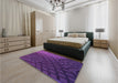 Patterned Dark Orchid Purple Rug in a Bedroom, pat866pur