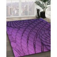 Patterned Dark Orchid Purple Rug, pat866pur
