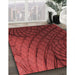 Patterned Crimson Red Rug in Family Room, pat866rd