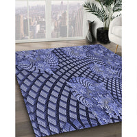 Patterned Sky Blue Rug, pat867blu