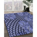 Patterned Sky Blue Rug in Family Room, pat867blu