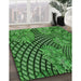 Patterned Deep Emerald Green Rug in Family Room, pat867grn