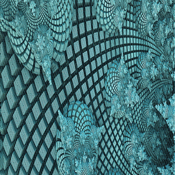 Patterned Medium Teal Green Rug, pat867lblu