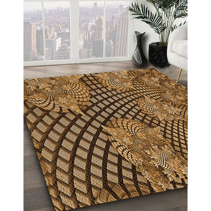 Machine Washable Transitional Orange Rug in a Family Room, wshpat867org