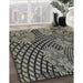 Patterned Charcoal Black Novelty Rug in Family Room, pat867