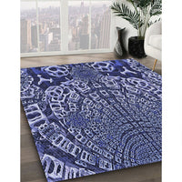 Patterned Sky Blue Rug, pat868blu