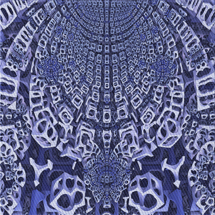 Round Patterned Sky Blue Rug, pat868blu