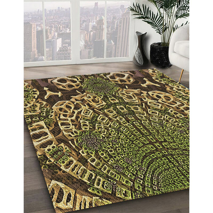 Machine Washable Transitional Brown Rug in a Family Room, wshpat868brn