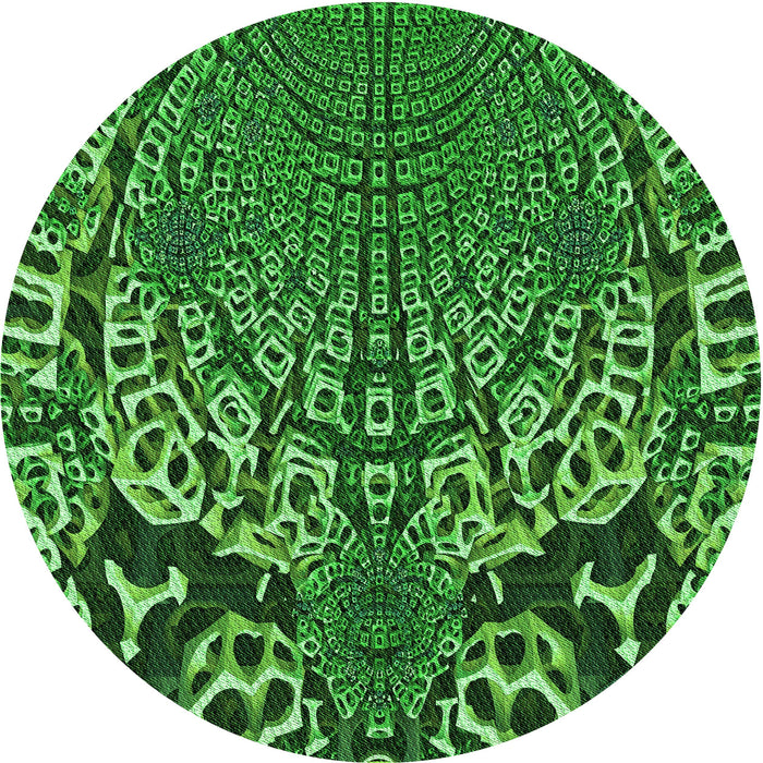 Square Machine Washable Transitional Deep Emerald Green Rug in a Living Room, wshpat868grn