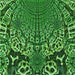 Round Machine Washable Transitional Deep Emerald Green Rug, wshpat868grn