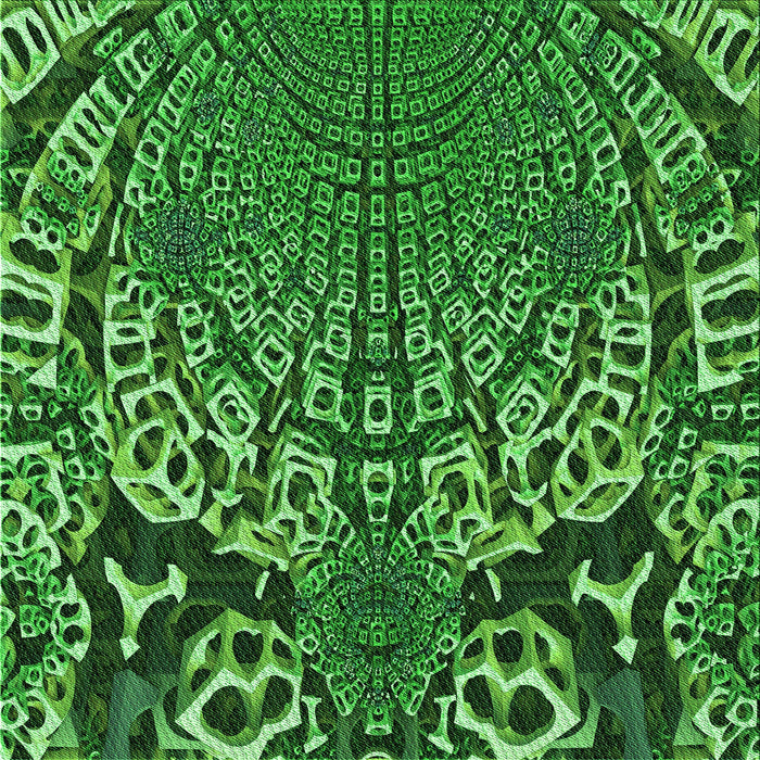 Round Patterned Deep Emerald Green Rug, pat868grn