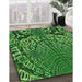 Machine Washable Transitional Deep Emerald Green Rug in a Family Room, wshpat868grn