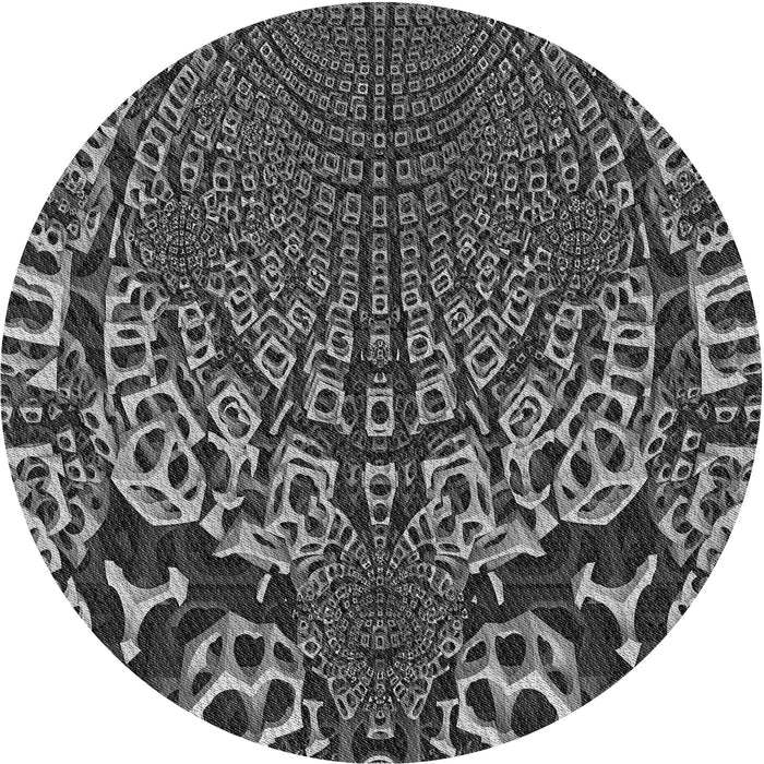 Square Machine Washable Transitional Charcoal Black Rug in a Living Room, wshpat868gry