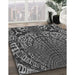 Machine Washable Transitional Charcoal Black Rug in a Family Room, wshpat868gry