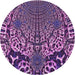 Square Patterned Orchid Purple Rug, pat868pur