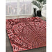Machine Washable Transitional Cranberry Red Rug in a Family Room, wshpat868rd