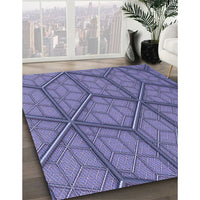 Patterned Deep Periwinkle Purple Rug, pat869blu