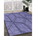 Patterned Deep Periwinkle Purple Rug in Family Room, pat869blu