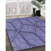 Machine Washable Transitional Deep Periwinkle Purple Rug in a Family Room, wshpat869blu