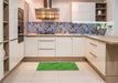 Patterned Green Rug in a Kitchen, pat869grn